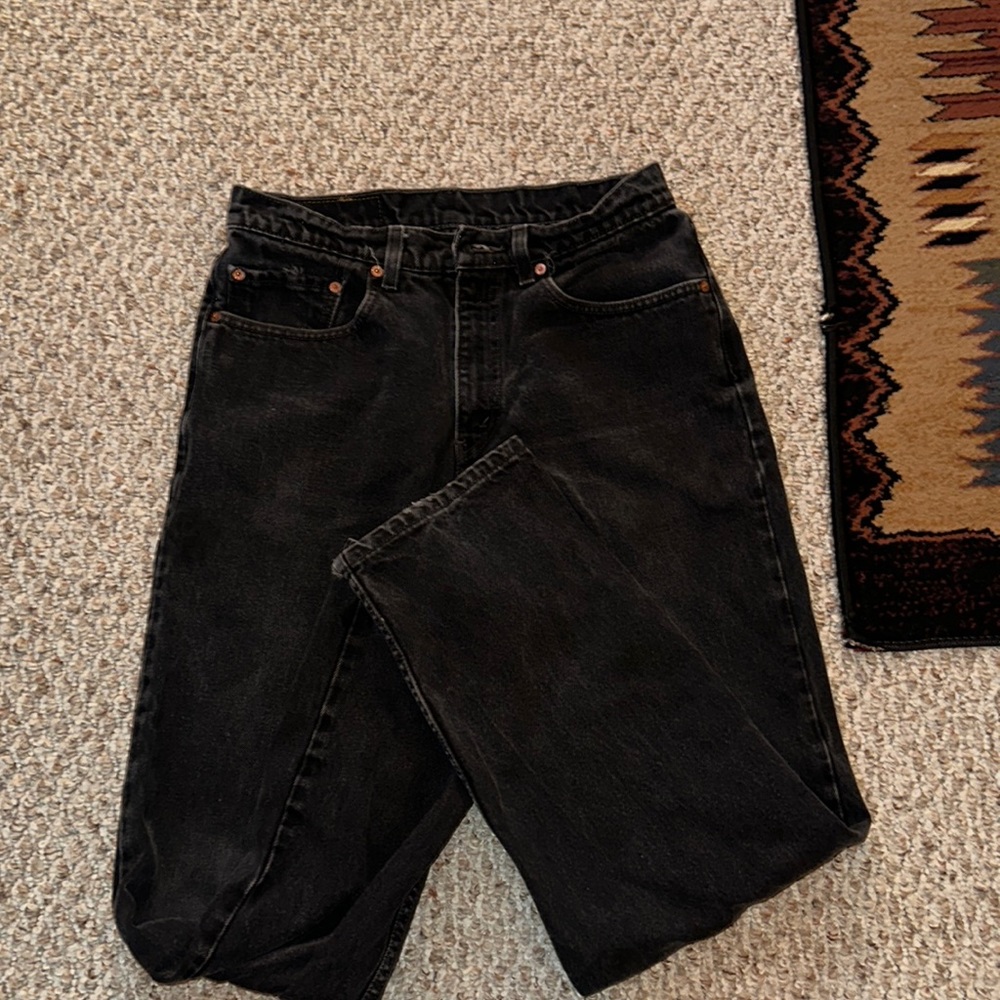 Black relaxed fit Levi jeans